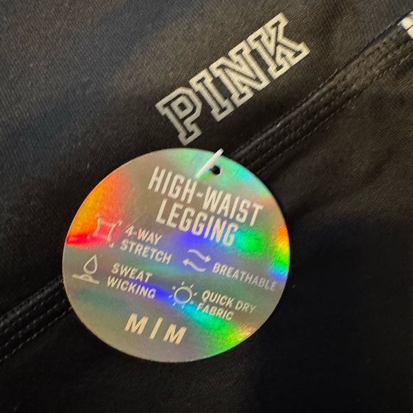 NWT PINK Victoria Secret High Waisted Lt Blue/Black/White Legging Size M (2016) - Picture 3 of 9